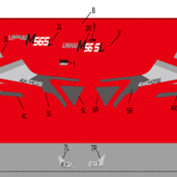 COMPLETE STICKER SET – LINHAI LOGO (RED PLASTIC) M565Li