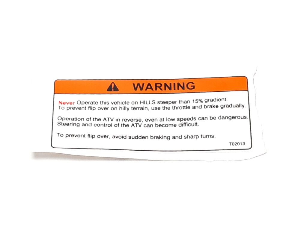 WARNING DECAL 13