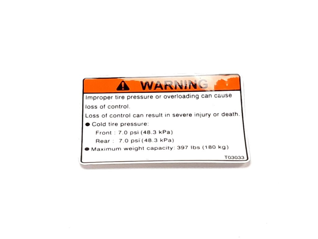 WARNING DECAL 1033